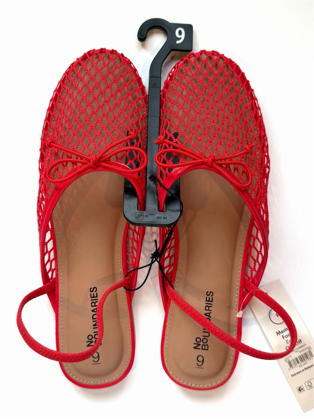 No Boundaries Red Mesh Slingback Flats - Women's Size 9